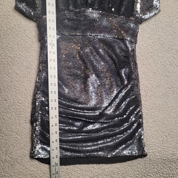 IRO Miracle Dress FR34 US2 Black Silver Sequin Metallic Sparkle Party Club Mini - Picture 11 of 12